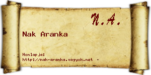 Nak Aranka névjegykártya
